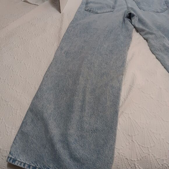 Divided Wide Leg Denim Barrel Jeans Sz 6 Light Wash 100% Cotton Loose Fit - Picture 8 of 13